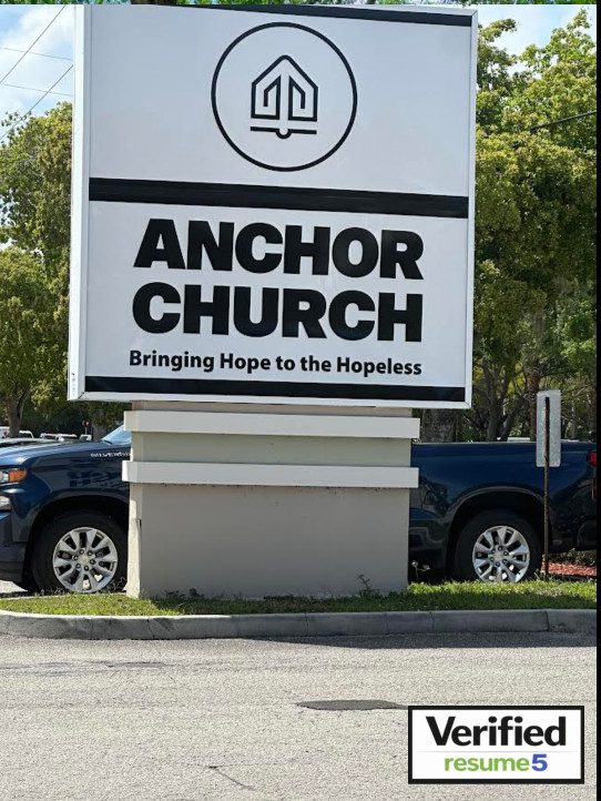 Anchor Church in Boynton Beach, Florida verified by Resume5