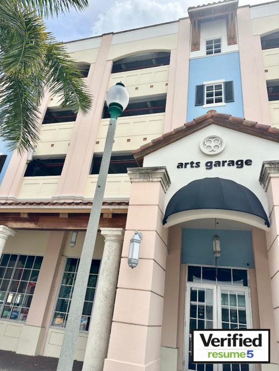 Arts Garage in Delray Beach, Florida verified by Resume5